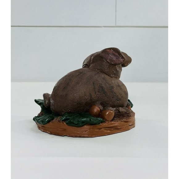 Vintage 1990 Pecan Resin Baby Deer Sleeping Hand Painted Brown - Picture 12 of 12